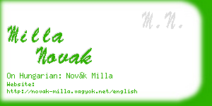 milla novak business card